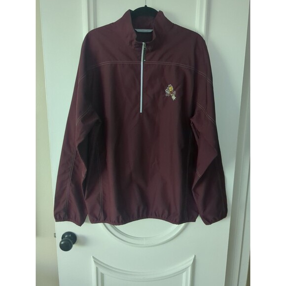Cutter and Buck Men's Jacket LG Arizona State Sun Devils Quarter Zip Windbreaker - Picture 1 of 9